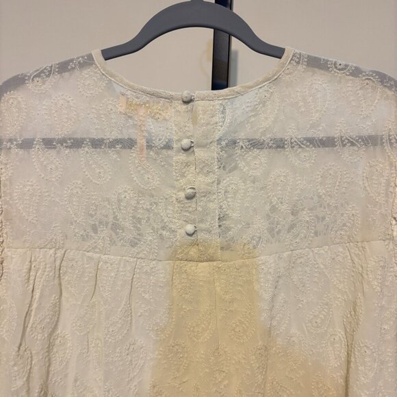 Anthropologie Verb Pallavi Singee Josephine Ivory Cream Lace Long Sleeve Dress - Picture 10 of 14